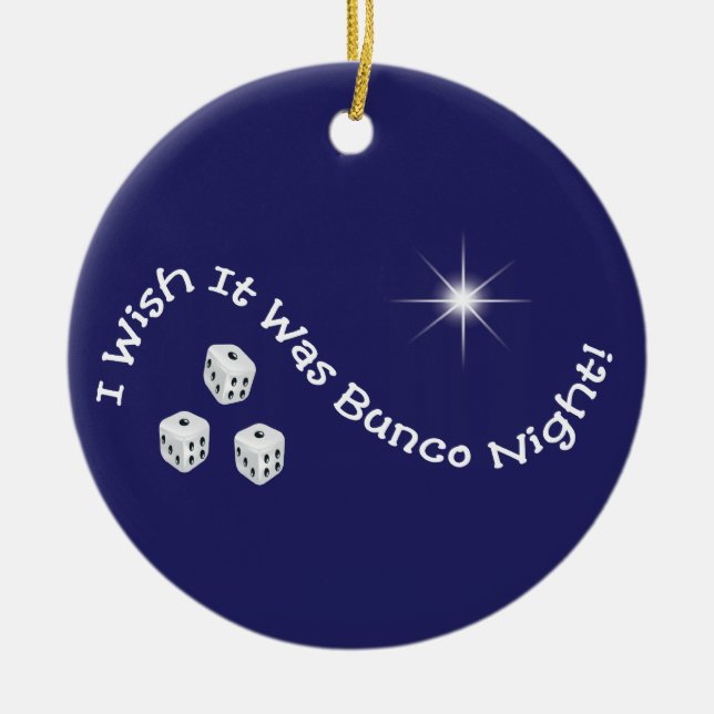Cerâmica Eu desejo que era ornamento da noite de Bunco (Frente)