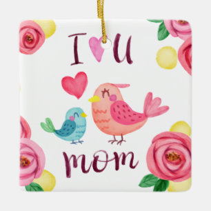 Cerâmica Eu Te Amo Dia de as mães Mãe  Ornamento