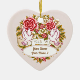 Cerâmica Eu Te Dou Em Matrimônio ornamento personalizado de