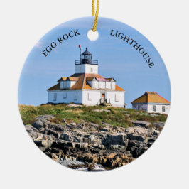 Cerâmica Farol de Ovo, Bar Harbor Maine Ornamento