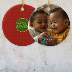 Cerâmica Feliz Natal Adicionar Ornamento de Foto em acrílic