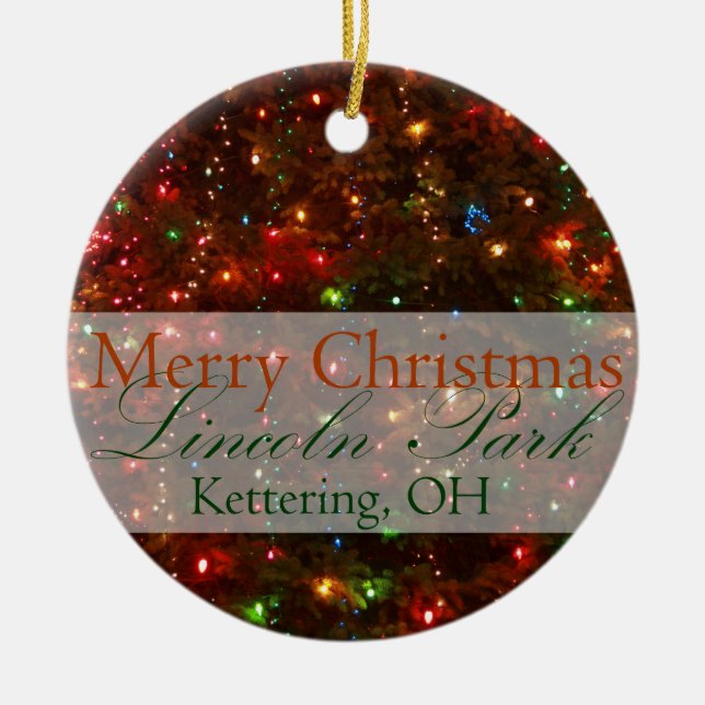 Cerâmica Feliz Natal de Kettering, ornamento de Ohio 2015 (Frente)
