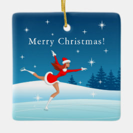 Cerâmica Feliz Natal Papais noeis de Patinação Ornamento de