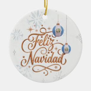 Cerâmica Feliz Navidad Guatemala Ornamento de Natal Persona