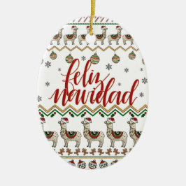 Cerâmica Feliz Navidad / Ornamento Feliz de Natal