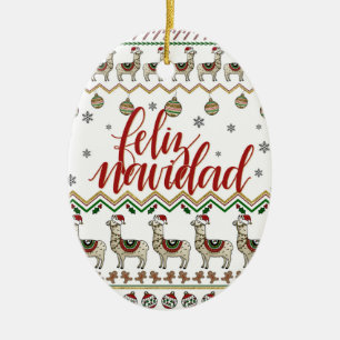 Cerâmica Feliz Navidad / Ornamento Feliz de Natal