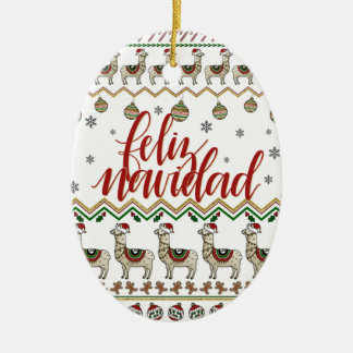 Cerâmica Feliz Navidad / Ornamento Feliz de Natal