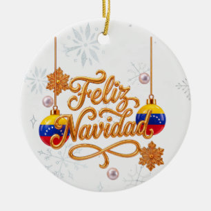 Cerâmica Feliz Navidad Venezuela Ornamento de Natal Persona