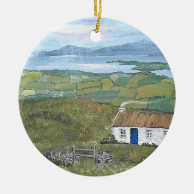 Cerâmica Feriados de Árvore de Natal em Ornamento Irlandês (Frente)