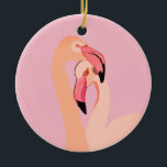 Cerâmica Flamingos cor-de-rosa, Ornamento do Círculo de Amo<br><div class="desc">Flamingo Love,  flamingos cor-de-rosa Ornamento Círculo</div>