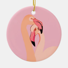 Cerâmica Flamingos cor-de-rosa, Ornamento do Círculo de Amo