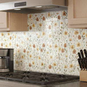 Cerâmica Flor Silvestre Aquarela Boho