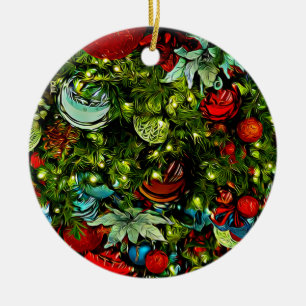 Cerâmica Flores de Fé Matthew Poinsettia Ornamento