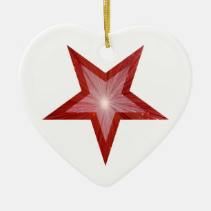 Cerâmica Forma de coração do ornamento da Estrela Vermelh
