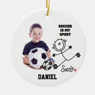 Cerâmica Futebol é o meu Ornamento de Fotos do Esporte