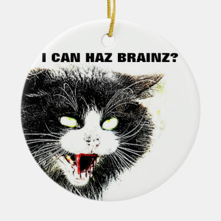 Cerâmica Gato do zombi eu posso ornamento de Haz Brainz