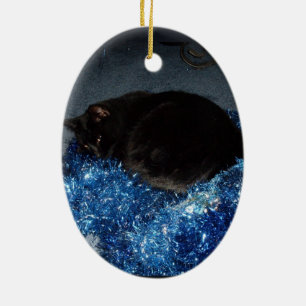 CERÂMICA GATO NEGRO, ORNAMENTO DE NATAL DE MERCADORIAS