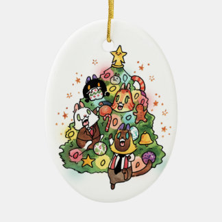 Cerâmica Gatos no ornamento da árvore de Natal