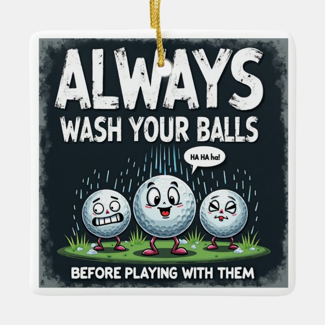 Cerâmica Golf Lave Seu Ornamento De Bolas (Frente)