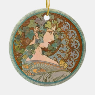 Cerâmica "Hera" pelo ornamento de Alphonse Mucha