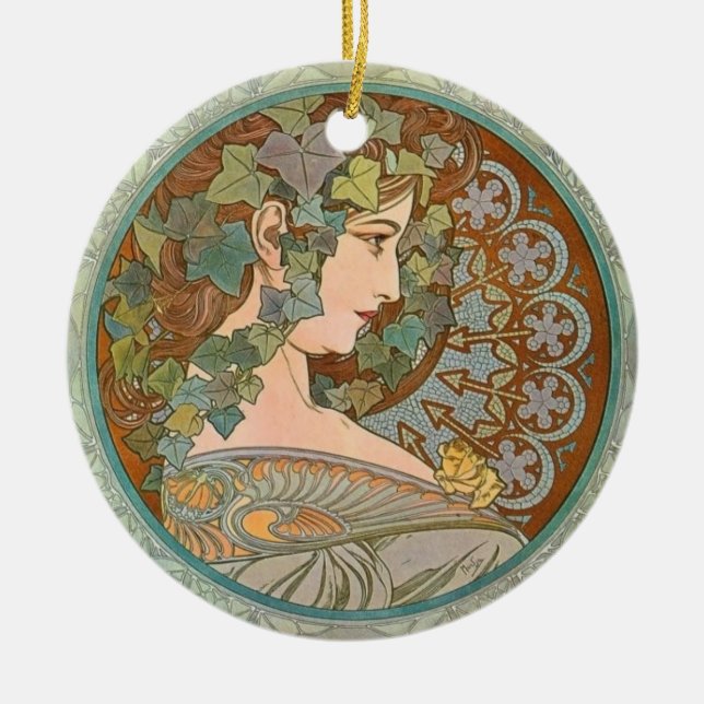 Cerâmica "Hera" pelo ornamento de Alphonse Mucha (Frente)