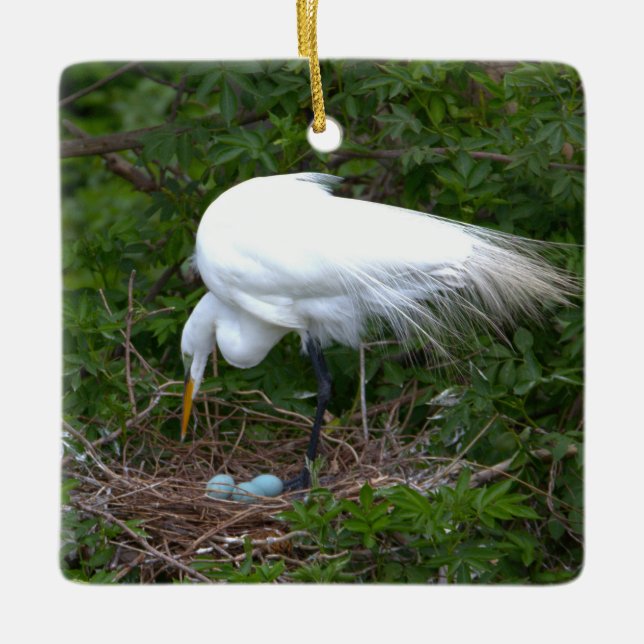 Cerâmica Heron Nest com Ornamento de Ovos (Frente)