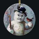 Cerâmica Homem de Neve com Pássaro e Ornamento do Chapéu Su<br><div class="desc">Snowman com Ornament de Vintage de Bird e Top Hat - Se você ama qualquer coisa e tudo o que é vintage isso é para você! Viagem de volta a ontem e se perca na bela cor e detalhes desta imagem antiga. Trabalho de arte de dias atrás. Aproveite!</div>
