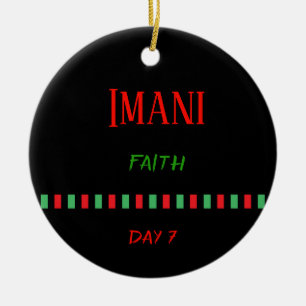 Cerâmica Imani - ornamento do dia 7% pipe% de Kwanzaa