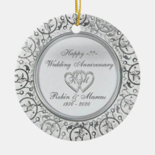 Cerâmica Introduza ornamento do aniversário de casamento