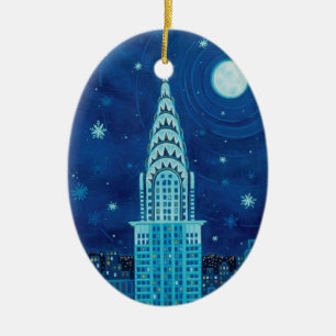 Cerâmica Inverno no ornamento do Oval de New York