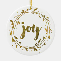 Joy Wreath Dourado Ornamento Familiar de Natal
