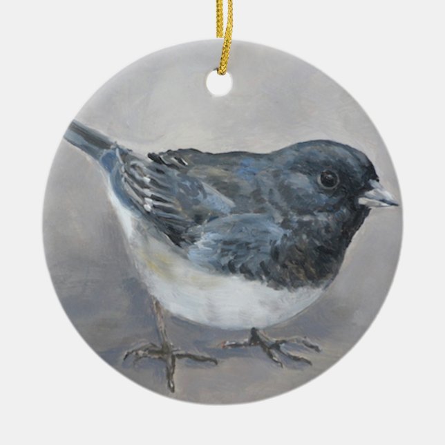 Cerâmica Junco Snowbird - Ornamento de Arte (Frente)