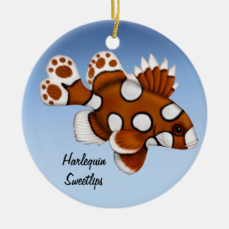 Cerâmica Juvenile Harlequin Sweetlips Ornamento de Peixes d