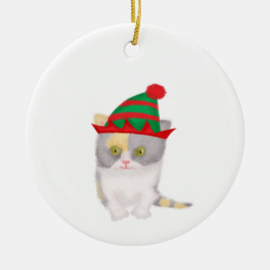 Cerâmica Katie kitten personalizou o ornamento da árvore de