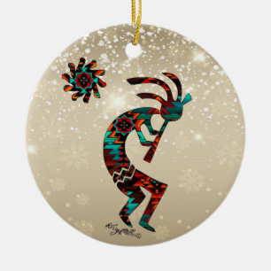 CERÂMICA KOKOPELLI TOTANDO O ORNAMENTO DE CÉRMICA FLUTA