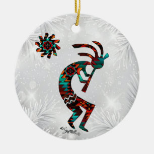 CERÂMICA KOKOPELLI TOTANDO O ORNAMENTO DE CÉRMICA FLUTA