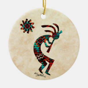 CERÂMICA KOKOPELLI TOTANDO O ORNAMENTO DE CÉRMICA FLUTA