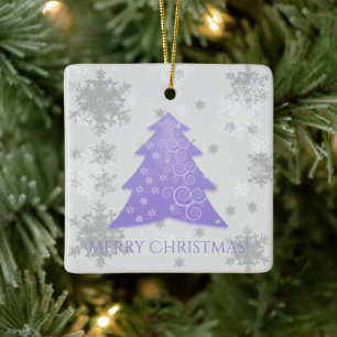 Cerâmica Lavanda Árvore de Natal Festiva Ornamento Cerâmico