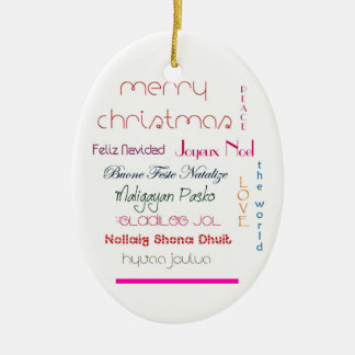 Cerâmica línguas de Natal alegres ornamento oval