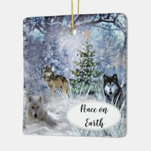 Cerâmica Lobos no Natal um Ornamento de Inverno Encantado