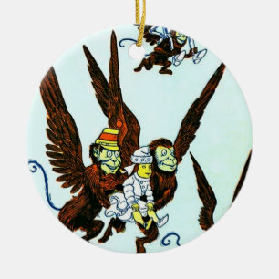 Cerâmica Mágico de Oz voou o ornamento dos macacos do vôo