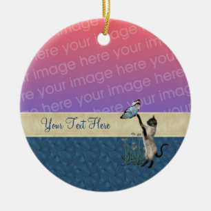 Cerâmica Manteiga De Gato Siamês, Seu Ornamento Fotográfi