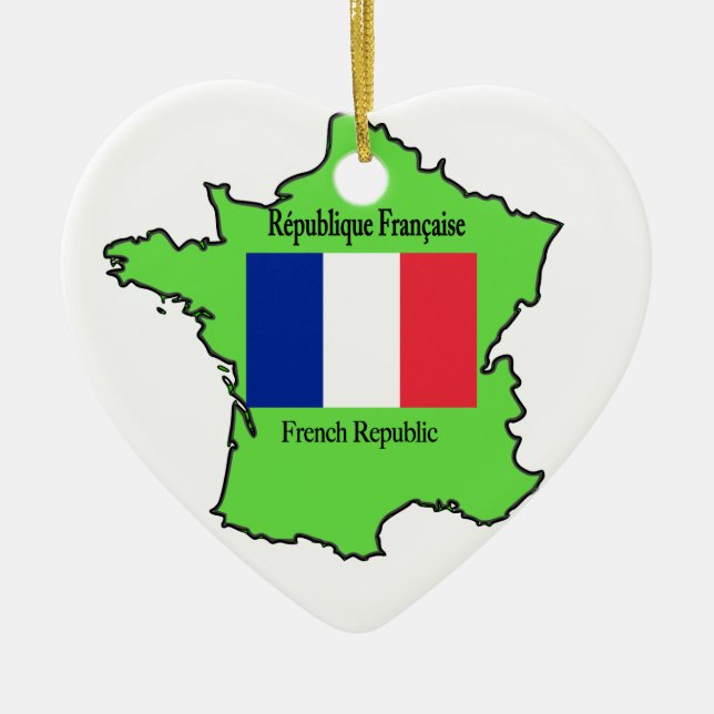 Cerâmica Mapa do ornamento de France (Frente)