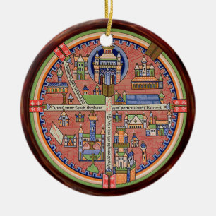 Cerâmica Mapa do ornamento de Jerusalem