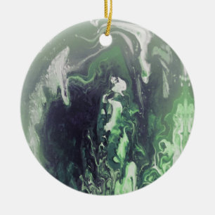 Cerâmica Mármore verde de Geode do ornamento da árvore do