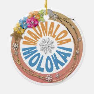 Cerâmica Maunaloa Molokai Hawaii hibiscus ornamento de fér