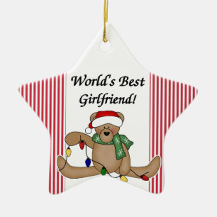 Cerâmica Melhor Ornamento de Namorada do Mundo do Urso de T