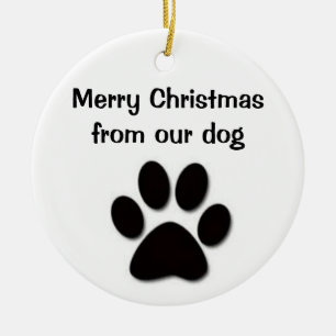 CERÂMICA MERRY CHRISTMAS DO NOSSO ORNAMENTO DE CÃO
