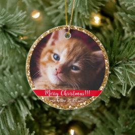 Cerâmica Meu ornamento cerâmico de ouro de Natal Pet