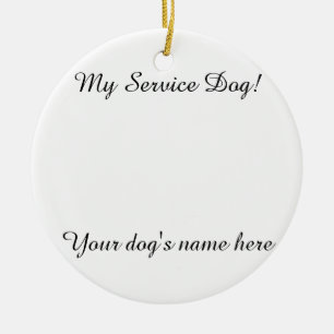 CERÂMICA MEU ORNAMENTO DE CACHORRO DE SERVIÇO (PERSONALIZ